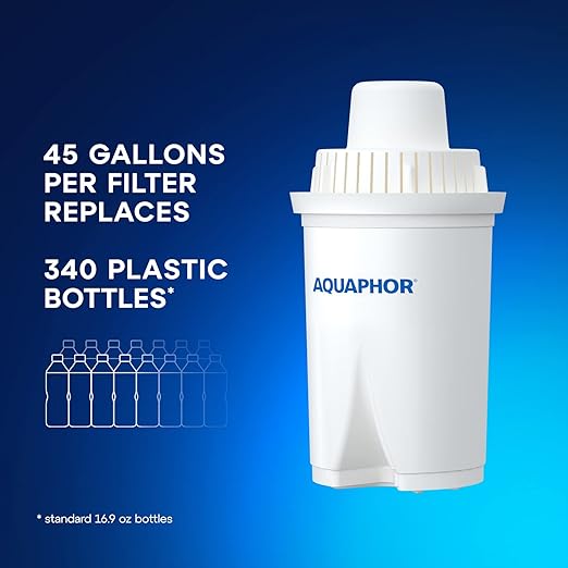 AQUAPHOR 7 Cup Ideal Water Filter Pitcher with 1 x B15 Filter | Reduces Chlorine & Heavy Metals | Fast Flow Water Filtration | BPA-Free & Dishwasher Safe | Improved & Filtered Water | Black