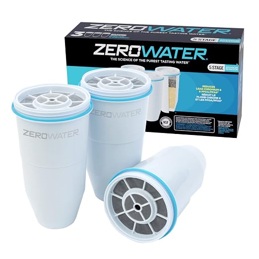 ZeroWater 32 Cup Ready-Read 5-Stage Water Filter Dispenser, NSF Certified to Reduce Lead and PFOA/PFOS, 3-Pack