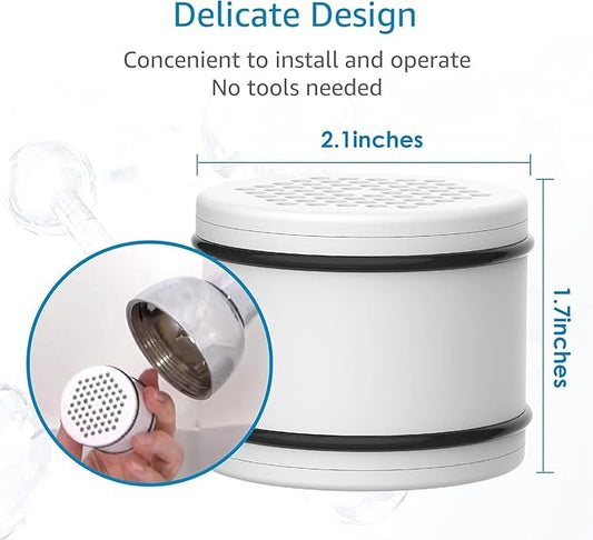 AQUA CREST WHR-140 Shower Filter Replacement Cartridge for Culligan® WHR-140, WSH-C125, ISH-100, HSH-C135, Shower Head Water Filter, with Advanced KDF Filtration Material, Pack of 2