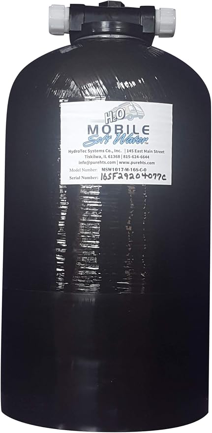 Portable 16,000 Grain (tm) Unit with Tank, Tank Head, Lead-Free Plastic NSF 61 Male GHC Tank Connections, Distributor, Resin and Instructions. Used in Rv & Car Wash Applications.