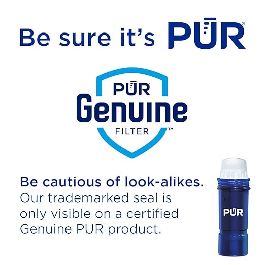 PUR Plus 7-Cup Water Filter Pitcher for Fridge, Cleaner, Great-tasting Water, Dishwasher Safe, Powerful Filtration, Change Light Indicator, LockFit Cap Design, White