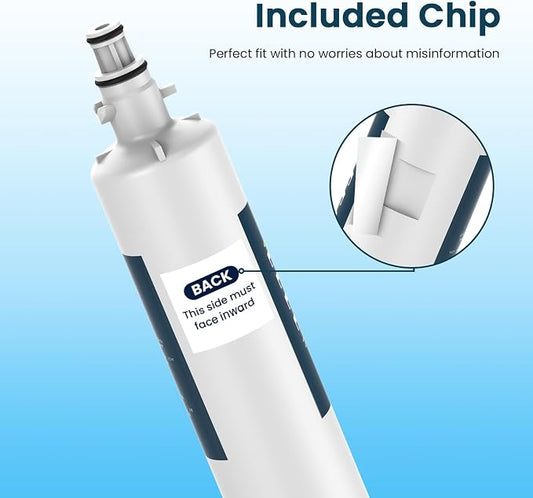 Crystala Filters RPWFE Refrigerator Water Filter (Built-in CHIP) 2-Pack | Compatible with GFE28GYNFS, GFE28GELDS, PFE28KELDS, PFE28KYNFS, GFD28GELDS, PWE23KELDS, PWE23KMKES