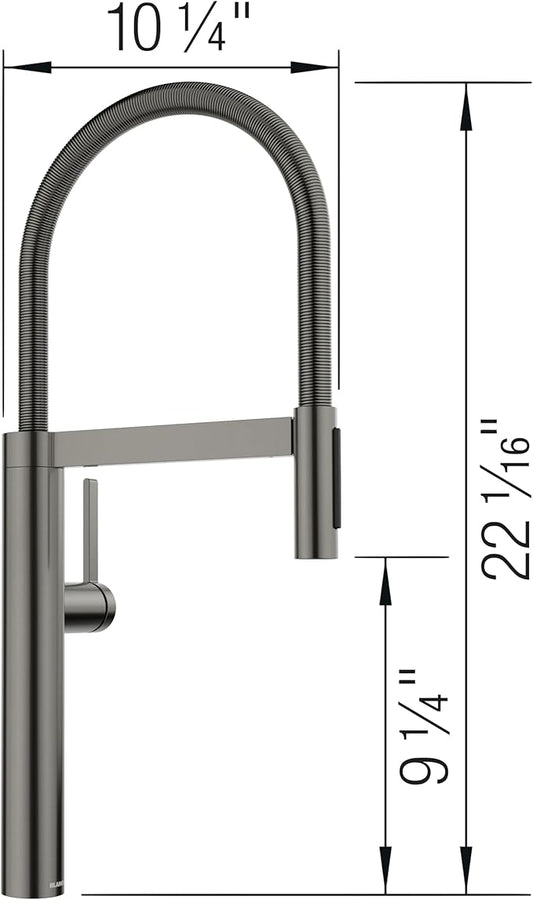 Blanco 527475 Culina II Pull-Down Semi-Pro Kitchen Faucet - 1.5 GPM - Satin Dark Steel