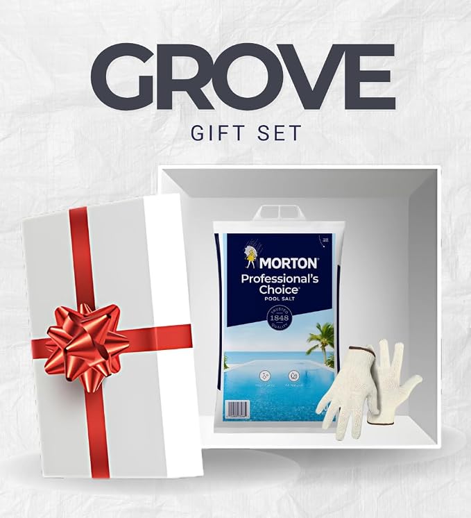 Morton Professionals Choice Granule Pool Salt 40 lb Bundle with Work Gloves – Fast-Dissolving Salt for Softer Water and Comfortable Swimming Experience – Gift Set (2 Items)