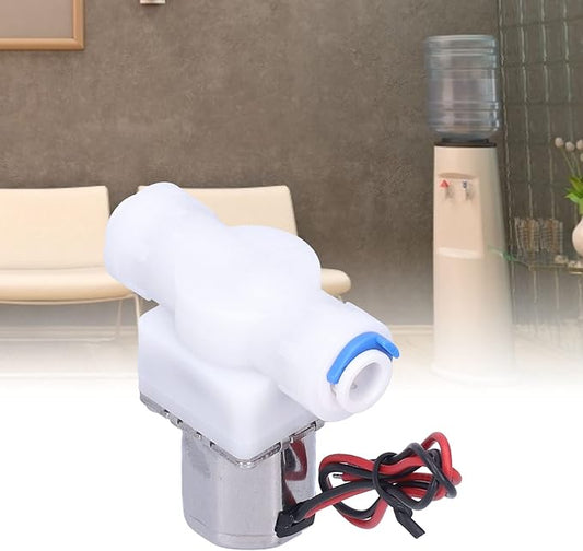 Electric Solenoid Valve 14 Inch Quick Connect Normally Closed DC4.5V Pulse Water Control for RO systems drinking water nylon stainless steel 209BK 1 pack