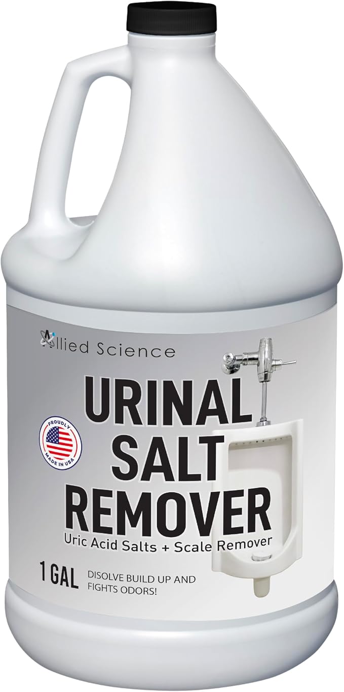 Allied Science Urinal Salt Remover - Uric Acid Salts Scale Remover Unclogs Urinals and Removes Uric Acid Odors - 8 Gallons