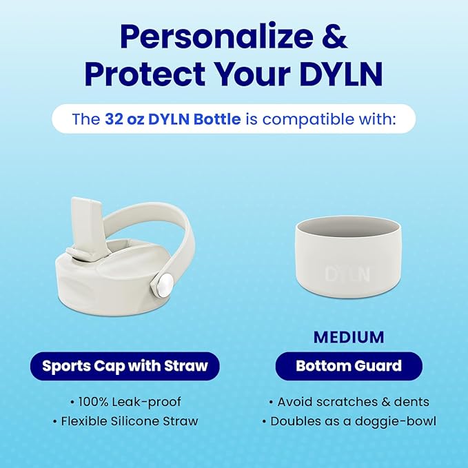DYLN Hydrogen Water Bottle | Create Hydrating Alkaline Hydrogen-Rich Water Up to 9 pH | Vacuum Insulated Stainless Steel Water Bottle | Keeps Water Cold for 24 Hours