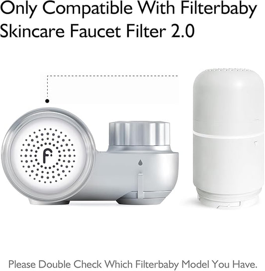 Filterbaby Skincare Filter 2.0 Replacement Cartridge, Bathroom Sink Faucet Filter Replacement, 99.9% Chlorine Removal, Only Compatible with Filterbaby 2.0, 1 Pack