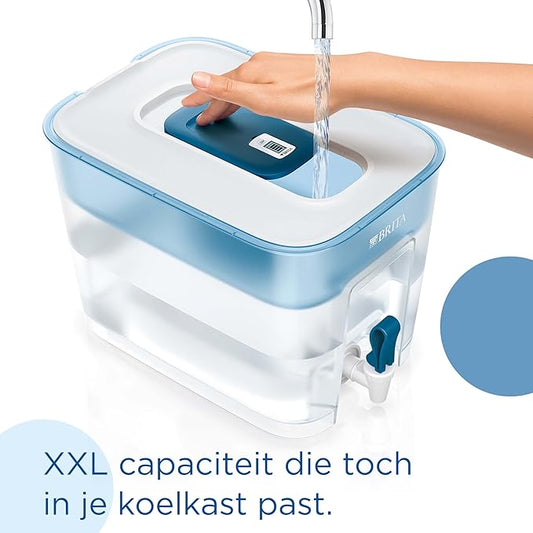 BRITA Flow XXL Water Filter Tank (8.2L) incl. 1x MAXTRA PRO All-in-1 Cartridge - Fridge-Fitting Dispenser for Families and Offices - Now in Sustainable Smart Box (Branding Slightly Different)