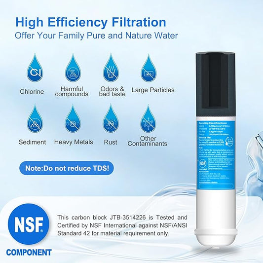 Inline Water Filter Kit for Refrigerator and Ice Maker,1/4" Quick Connect Post Carbon Filter Replacement for Reverse Osmosis System with Feed Water Valve,1/4" Water Line and Fittings