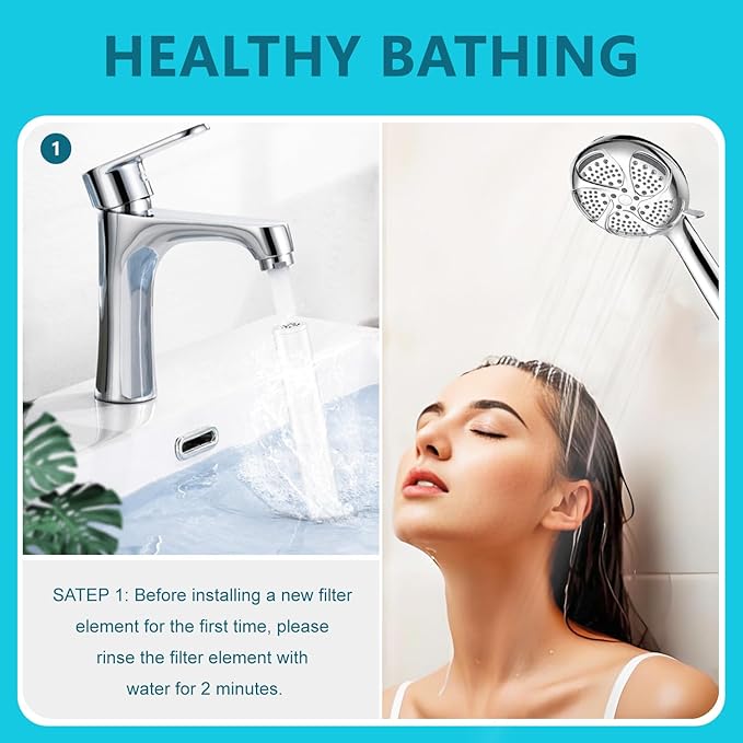 2-Pack Replacement Shower Filter Cartridge Compatible with FEELSO® 72210BC Handheld Shower Head,18 Stage Water Softener Filter for Hard Water Reduce Chlorine and Harmful Substances