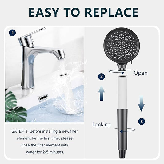 16-stage filter Replacement Filter Compatible With Cobbe Handheld Shower Head - Water Softener Filter Hard Water 3 Pack