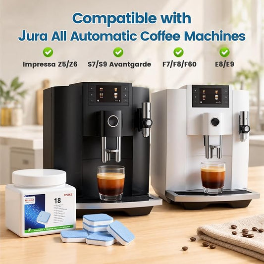 CPLIKE Descaling Tablets for Jura Automatic Coffee Machines | 2-Phase Coffee Machine Cleaner & Decalcifying Tablets for Jura, Extends Machine Life, Preserves Coffee Flavor, 36 Tablets