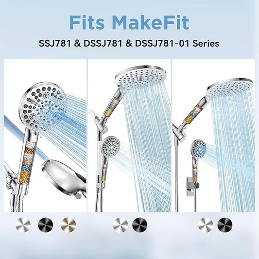 MakeFit Shower Head Filter Replacement Cartridge for SSJ781/DSSJ781/ DSSJ781-01/DSS1581 MakeFit Filtered Handheld Shower Head (1-PACK)