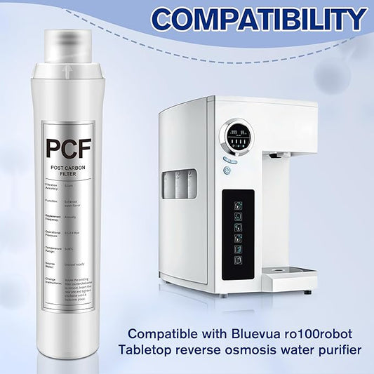 1 Pack PCF Water Filter Replacement Compatible with Bluevua RO100ROPOT, 1 PCF Water Filters, Improved Drink Quality, Easy to Replace for Household Daily Use Drinking