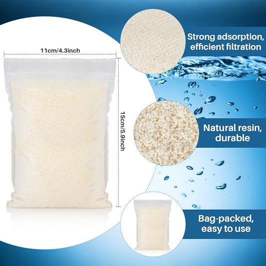 RAINFLOW Aquarium Resin - Organic Filtration Resin Remove Driftwood Tannins,Aquarium Filter Media Bags for Aquarium, Freshwater and Saltwater, Fish Tank,Trutle, Pond (5)