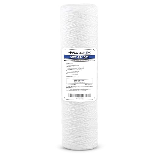 Hydronix SWC-25-1001 Universal Whole House String Wound Sediment Water Filter Cartridge 2.5" x 10" - 1 Micron