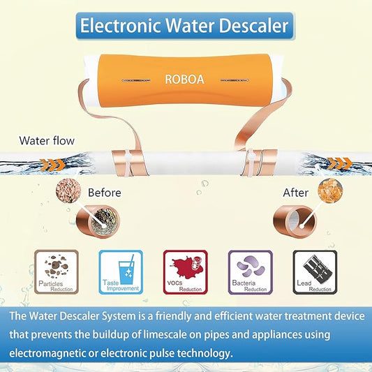 Electronic Water Descaler Water Softener Systems Whole House Alternative No Salt Water Softener System,Reduces Limescale Prevent Deposits Build-up