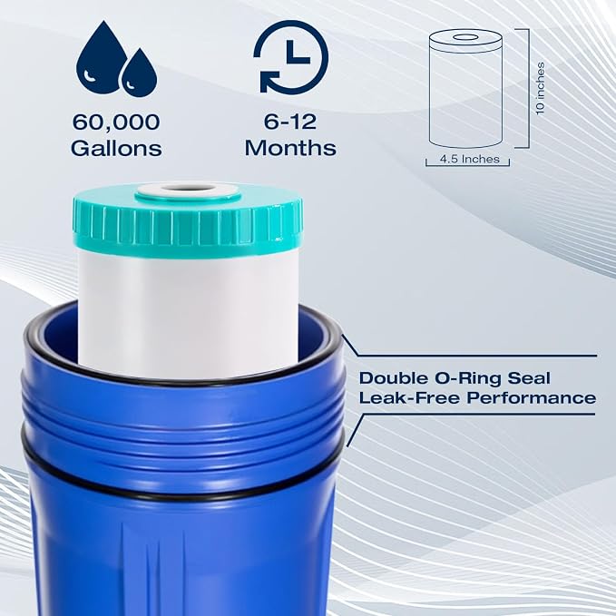 H&G Lifestyles Tankless Water Heater Filter Washing Machine Anti Scale | Scale inhibitor filter,Water Filter for Hard Water,Prevent Scale Build Up,Phosphate Water Filter Cartridge,60,000 Gallons