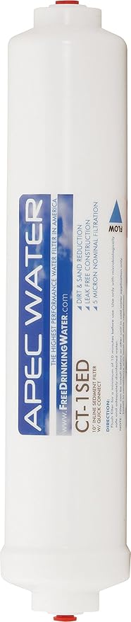 APEC Water Systems Ultimate US Made Stage 1, 10", High Capacity Sediment Replacement Filter with 1/4" Quick - Connector (CT-1SED)