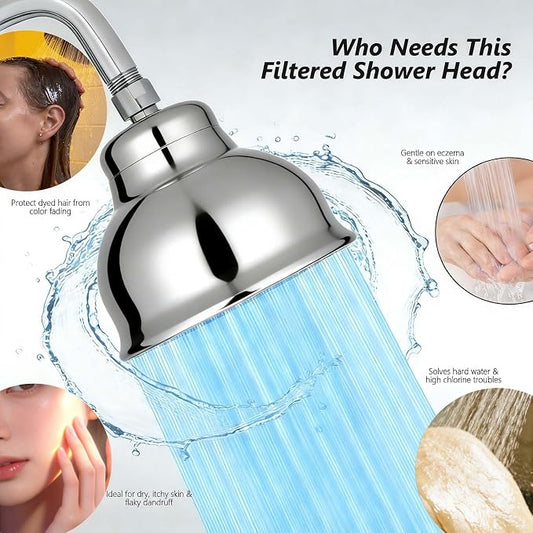 Metal Filter Shower Head for Hard Water Softener Shower Head with Water Shower Filter to Remove Chlorine and Harmful Substances, 6inch Large Rain Showerhead, 304Stainless Steel