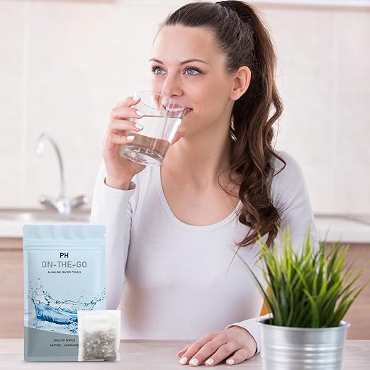 XIGGA Alkaline Water Filter Pouch Super Durable - 2/3/4/6 Pack, Rich in Minerals Balanced Alkali and Acid, Easy to Carry, NO Heavy Metal(White)