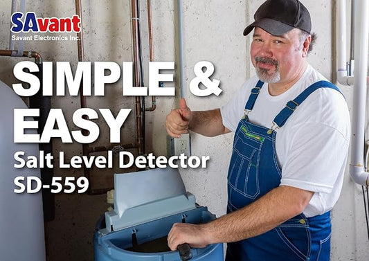 Savant Salt Level Detector for Water Softener, Real-time Monitor, Easy Installation, No Tool Needed, Low Salt Level Alarm, for Tank, Pool, and Other Home Appliances, SD-559