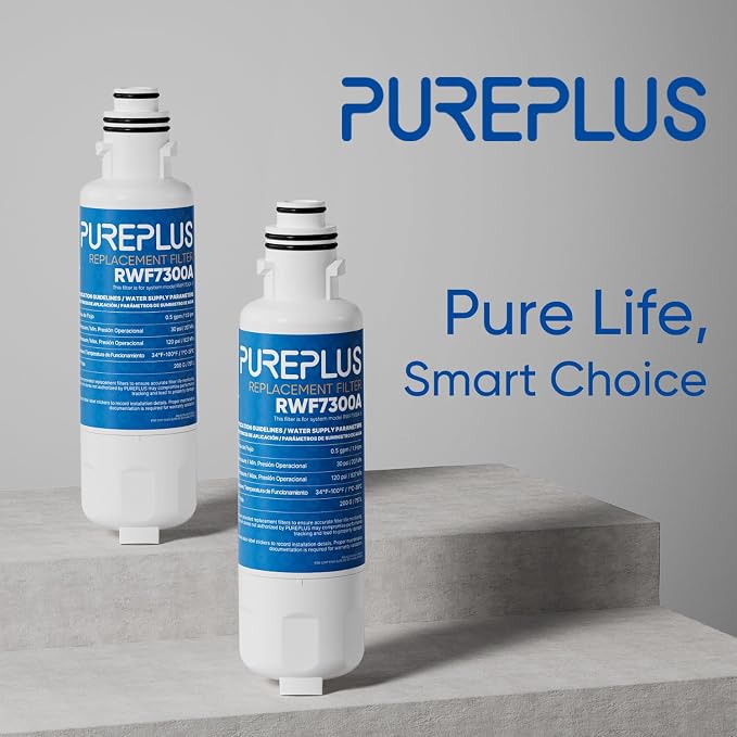 PUREPLUS HX2019FR-A Replacement Refrigerator Water Filter, Compatible with Hisense HX2019FR-A, HX2019F-A, HRM260N6TSE, HRFD560SW, HRCD585BW, HRFD634BW, HRCD650BW, HRCD586TBWB, Mora MRM260N6TSE, 1PACK