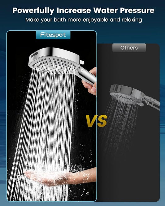 Filtered Shower Head with Handheld, High Pressure 7 Spray Showerhead with Filters, Detachable Shower Heads, Water Softener Filters for Hard Water - Remove Chlorine