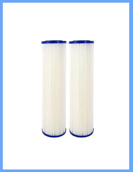 CFS Pleated Filters for EQ-PFC.35, WPC0.35-975, 0.35 Micron, 2 Pack | Sub-micron whole house post-filter polish; lasts about 6 months; 9.75 x 2.75 in, fits standard 10 in housings