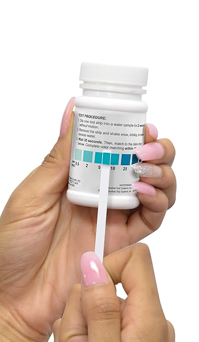 Industrial Test Systems WaterWorks 480031 Chlorine Dioxide Testing Strip, 1 Minute Test Time, 0-100ppm Range (Bottle of 50)