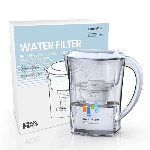 Water Filter Pitcher 3.5L, 5-Pack Filters | BPA-Free & SGS Certified, Removes 36 Harmful Substances Including Lead & Chlorine, Improves Taste and Softens Tap Water