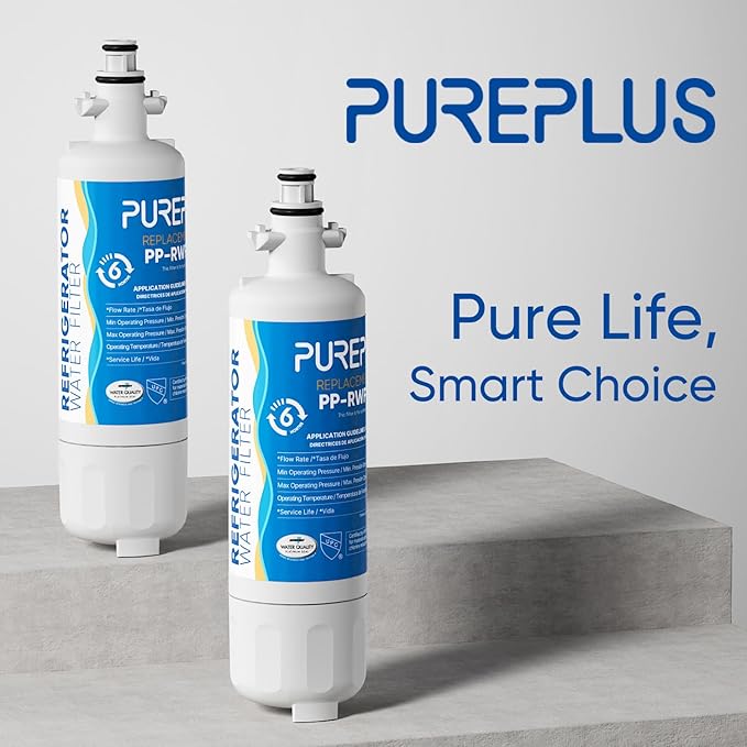 PUREPLUS ADQ36006101 Replacement for LG LT700P, ADQ36006102, Kenmore Elite 9690, 469690, LFXS30766S,LFX28968ST,LFX31925ST,RWF1052, RWF1200A Refrigerator Water Filter and LT120F Air Filter Combo, 3Pack