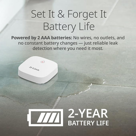 D-Link Add-on Remote Battery-Powered Water Leak Sensing Pod, Long-Range, Compatible Only with SW-A11KT 3-Pack (SW-A2/3)