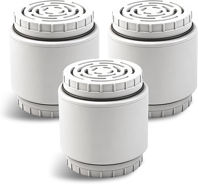 (3-Pack) Replacement Cartridge Compatible with AquaBliss SF400 SF500, Multi-Stage Shower Water Filter, Helps Reduce Chlorine, Rust, Scale, Soothes Dry Itchy Skin