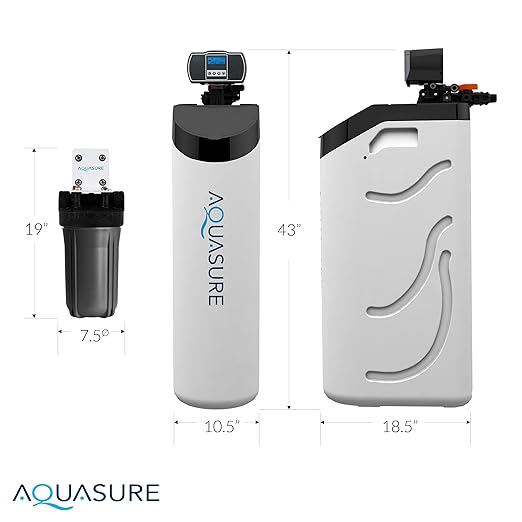 Aquasure Harmony Lite All-in-One 34,000 Grains Whole House Water Softener with Pleated Sediment Pre-Filter System (Pre-Filter + Fine Mesh Resin)