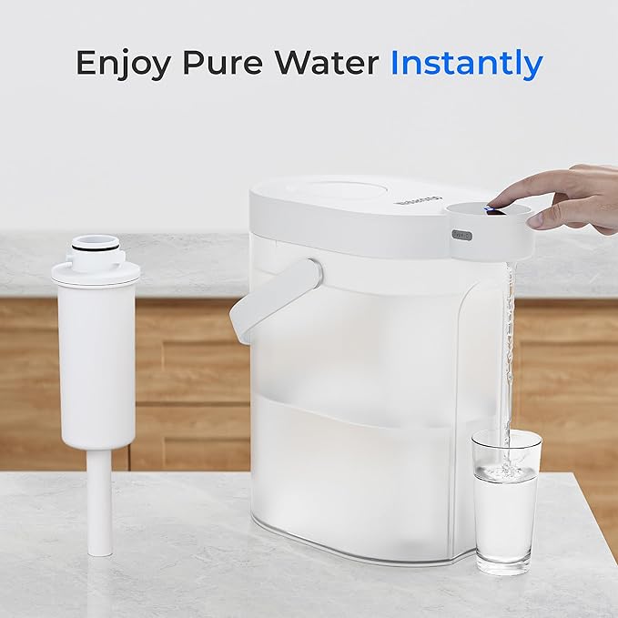 Waterdrop EWFS Water Filter Replacement for Waterdrop ED06W/ED06P/ED06B FreshTaste Rechargeable Electric Pitcher, 2 Months or 40 Gallons, Reduce Chlorine, Lead, Copper, Purify, Soften Water, 3 Pack