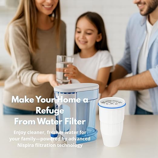 Nispira Water Filter Replacement Compatible with ZeroWater Pitchers and Dispensers ZR-001, ZR-004, ZR-017, ZP010, 5-Stage Filtration System, 1 Pack