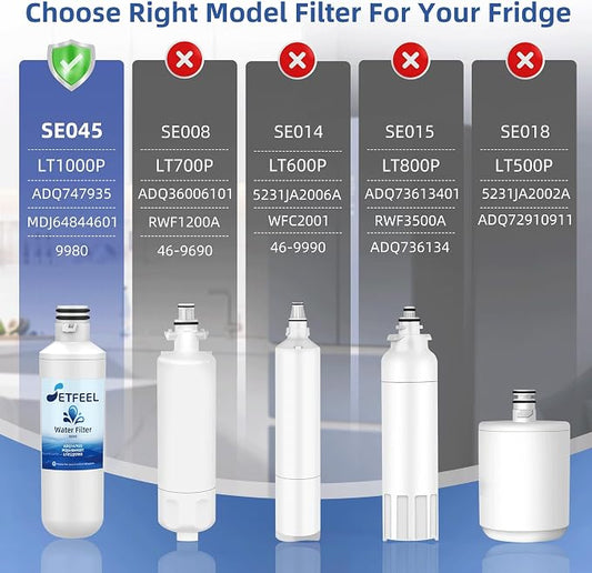 ADQ747935 Replacement for LG Water Filter LT1000P, Compatible with LG Thinq Refrigerator LMXS28626S, LRFLC2706S, AGF80300704, LFXS26973S, LFXC22526S, LHFS28XBS, MDJ64844601, 3 Packs