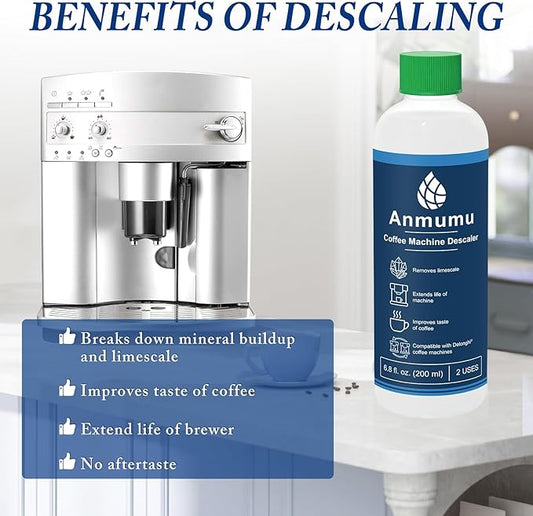Anmumu Delonghi* Descaler EcoDecalk Cleaner for All Delonghi* Machines|delonghi* Descaling Solution 2 Uses(200 ML Pack)