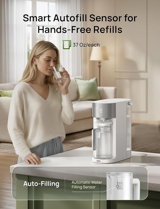 DREO Reverse Osmosis Autofill Water Pitcher, Replacement for DREO RO Water Filter 112 & 113 & 114 & 115, 1.1L Portable Water Pitchers with Smart Sensor for Pure Water, BPA-Free, White