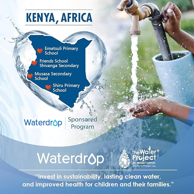 Waterdrop 7027W Faucet Water Filter, Replacement for Brita® Filter, 36311 On Tap Water Filtration System, Brita® Replacement Filters, 4-Months or 100 Gallons, White, 2 Pack