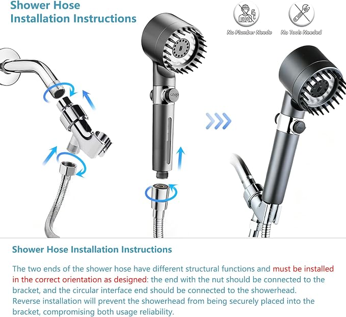 High Pressure Filtered Shower Head with Handheld for Hard Water | Ion Shower Head with 12 Replaceable Water Softener Filters,78" Anti-Burst Hose,Adjustable Bracket,4 Spray Modes,ON/OFF Switch