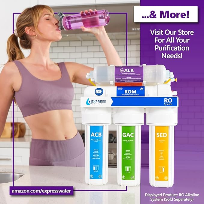 Express Water Whole House Water Filter Set for Heavy Metals – 3 Stage Water Filtration Replacement Kit – Sediment, Carbon Block, KDF High Capacity Cartridges – 5 Micron Water Filter 4.5 x 20 inch