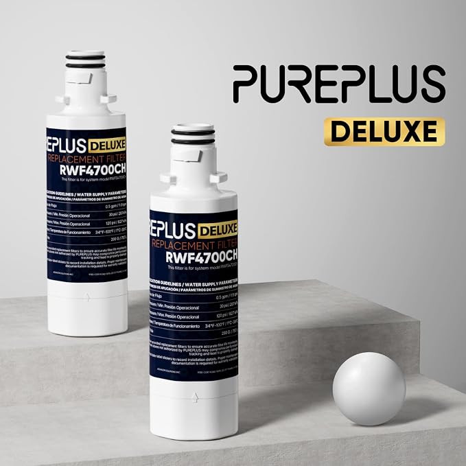 PUREPLUS ADQ747935 Replacement for LG LT1000P LT1000 Kenmore Elite 9980 LT1000PC, MDJ64844601 ADQ74793501, LMXS28626S, LFXS26973S, LT120F Refrigerator Water and Air Filter,Reduces PFOA/PFOS,3Pack