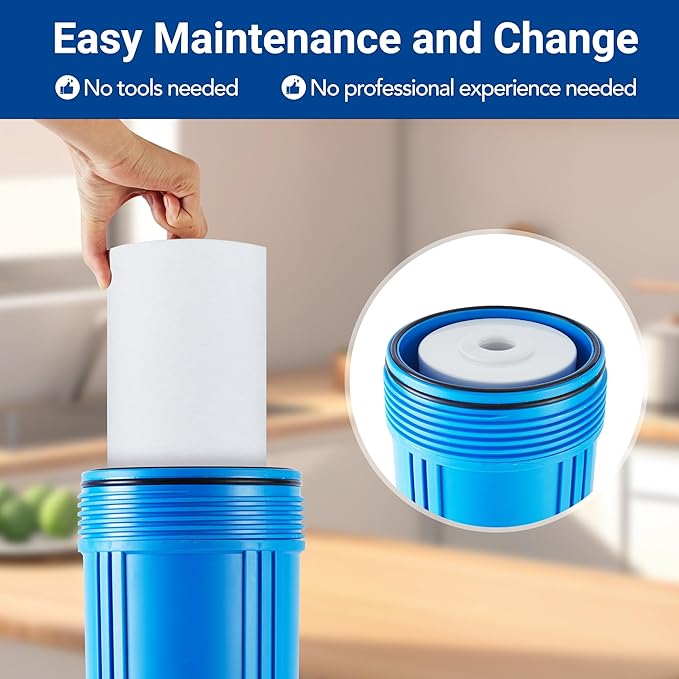 HQUA Replacement Filter Cartridges Set, PP, ACF(Activated Carbon Fiber), Fit for WF3-03 Whole House Water Filter (PP, ACF)