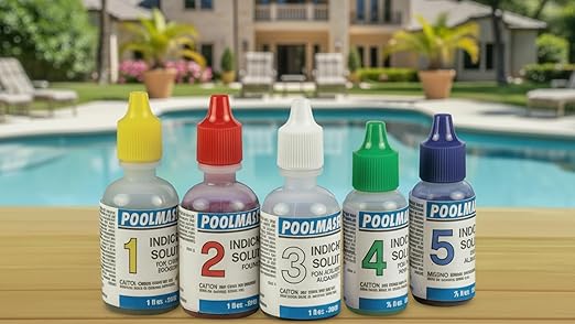 Poolmaster 23227 Replacement Indicator Solutions #1 - #5 For Spa or Swimming Pool Water Testing, Neutral, Small
