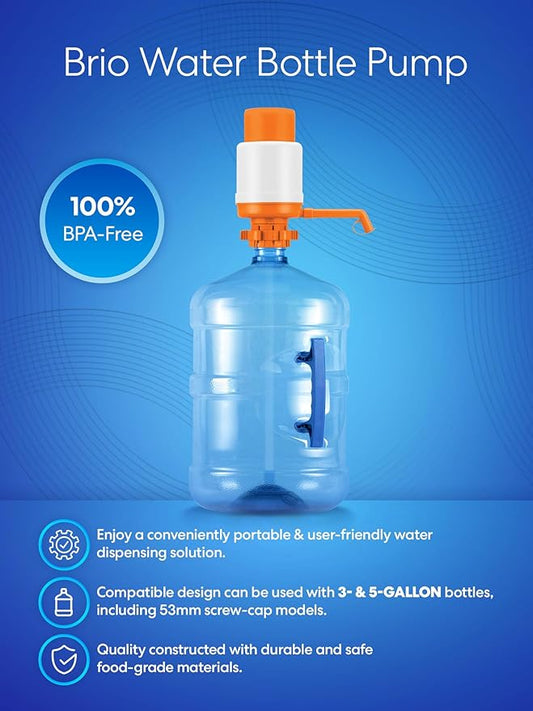 Brio Universal Manual Drinking Water Pump (Orange)