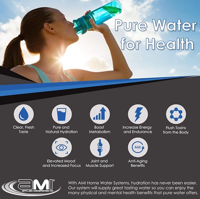 Applied Membranes Inc. 3-Stage Whole-House Water Filter System, 4.5x20-Inch Heavy-Metal, Sediment, and Chemical Water Filter Cartridge