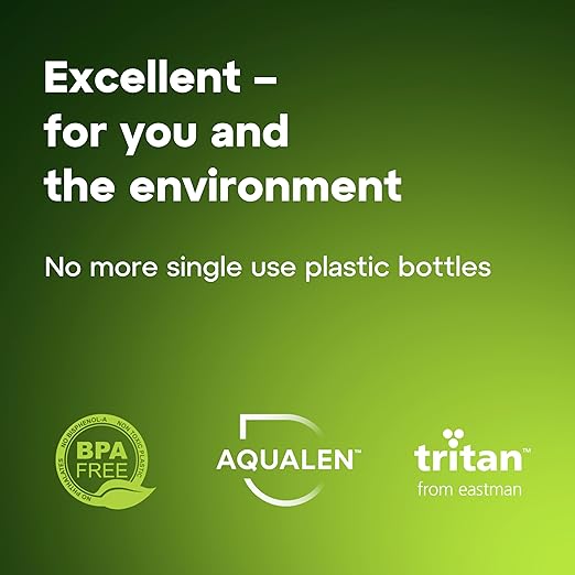 AQUAPHOR City Water Filter Bottle 500 ml | Portable Filtered Water Bottle with Integrated Water Purifier | BPA-Free | Reusable Bottle with Water Filter for Camping, Travel & Outdoor Use | Green